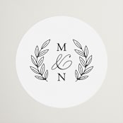 "Organza" - Wedding Favor Stickers in Linen by Jill Means - Front