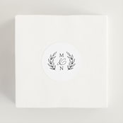 "Organza" - Wedding Favor Stickers in Linen by Jill Means - In use