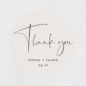 "stylist script" - Wedding Favor Stickers in Ivory by Cass Loh - Front