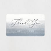 "Romantic Watercolor" - Wedding Favor Stickers in Mist by Sparkvites - Front