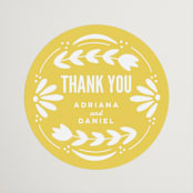 "Pretty Picado" - Wedding Favor Stickers in Sunshine by Jessie Steury - Front