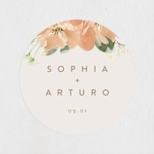 "Bloom" - Wedding Favor Stickers in Tea by Leah Bisch - Front