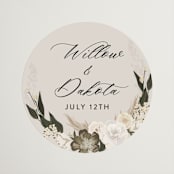 "Botanical Edge" - Wedding Favor Stickers in Latte by Susan Moyal - Front