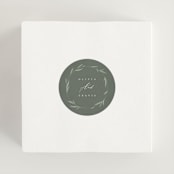 "Minimal Circle" - Wedding Favor Stickers in Moss by Kelly Schmidt - In use