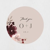 "Emyn" - Wedding Favor Stickers in Burgundy by Itsy Belle Studio - Front