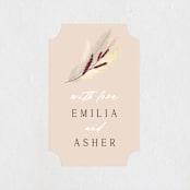 "Bohemian Pampas" - Wedding Favor Stickers in Sand by Kaydi Bishop - Front