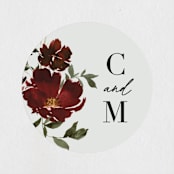 "harvest" - Wedding Favor Stickers in Cabernet by Everett Paper Goods - Front