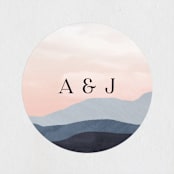 "scene" - Wedding Favor Stickers in Sunrise by Pixel and Hank - Front