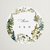 "Great Outdoors" - Wedding Favor Stickers in Forest by Petra Kern - Front