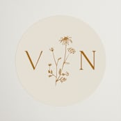 "Floral Type Arch" - Wedding Favor Stickers in Cream by Baumbirdy - Front