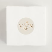 "Floral Type Arch" - Wedding Favor Stickers in Cream by Baumbirdy - In use