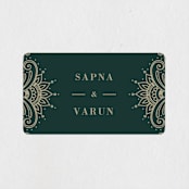 "Engraved Paisley" - Wedding Favor Stickers in Cardamom by Oma N. Ramkhelawan - Front