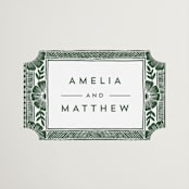 "Block Print Frame" - Wedding Favor Stickers in Fern by Katharine Watson - Front
