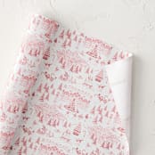 "Nutcracker Toile" - Wrapping Paper Roll in Garnet by Teju Reval