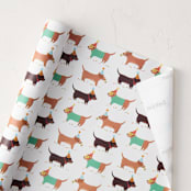"Party Dogs" - Wrapping Paper Roll in Festive by Itsy Belle Studio