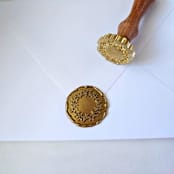 "Butterfly Wreath- 35mm Wax Seal Stamp" - Wax Seal Stamps in brass by Inkspiringletters