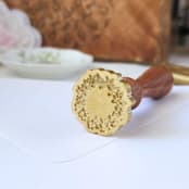 "Butterfly Wreath- 35mm Wax Seal Stamp" - Wax Seal Stamps in brass by Inkspiringletters