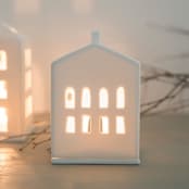 "Village House - Round Door - 5.9"" - Christmas Decorations in white by Räder Designs