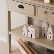 "Village House - Round Door - 5.9"" - Christmas Decorations in white by Räder Designs