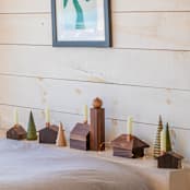 "Train Station" - Christmas Decorations in brown by Ann Nygard