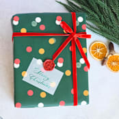 "Merry Christmas Vellum Tag with Wax Seal - Green & Red - Set of 10 Calligraphed Tags" - Holiday Gift Tags in green by Inkspiringletters