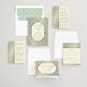 "Aatreya" - Customizable Foil-pressed Mehndi Invitations in Green by Pati Cascino.