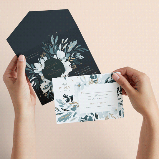 "Romance" - Savvy Wedding Invitations in Neptune by Leah Bisch - Animated View