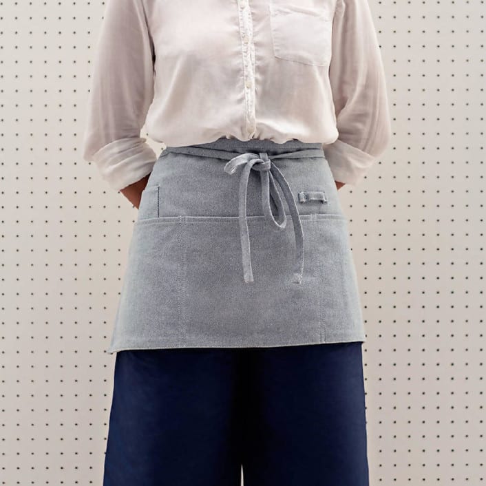"Blue Waist Apron with Pockets" - Apron in blue by Powered By People