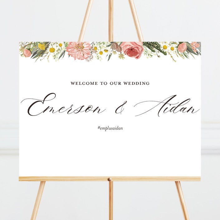 "Organic Florals" - Large Signs in Blush by Susan Moyal - Front