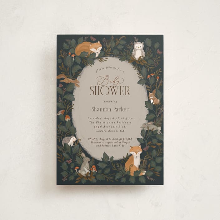 "Woodland Baby Shower" - Baby Shower Invitations in Forest by Joanna Griffin - Front