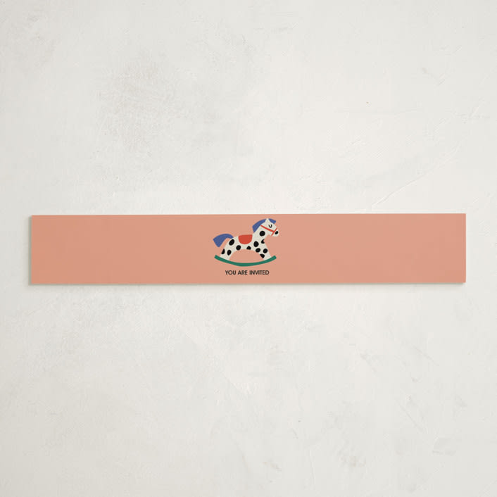 "Rocking Baby Shower" - Baby Shower Belly Bands in Peach by Harriet Richter - Front