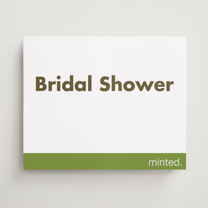 "Portrait" - Bridal Shower Signs in Charcoal by Minted - Front