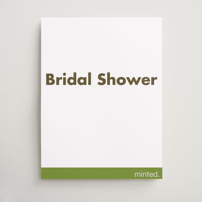 "Portrait" - Bridal Shower Signs in Charcoal by Minted - Front