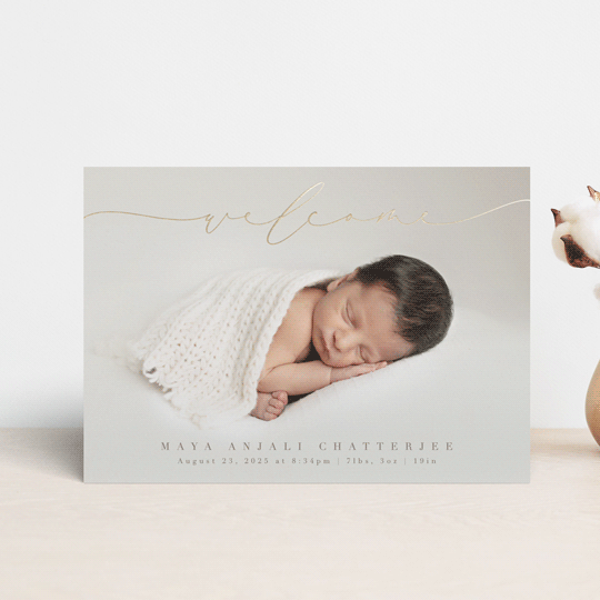 "Blissful Welcome" - Birth Announcements in Fawn by Olivia Raufman - Front