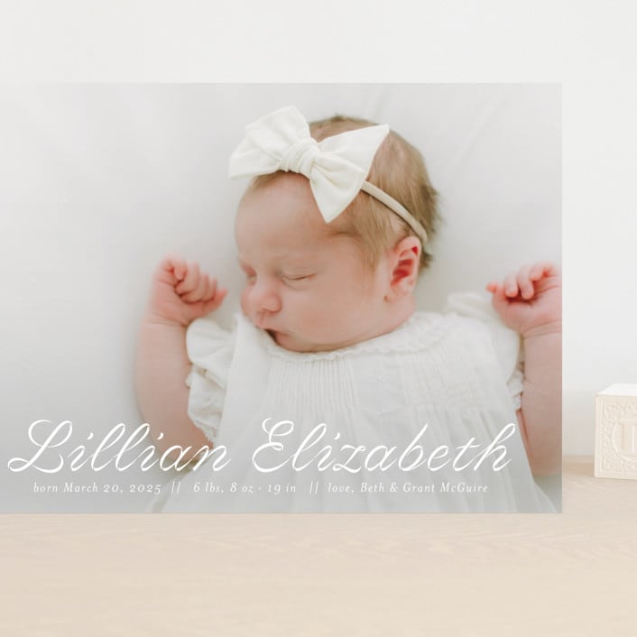 "Georgette" - Birth Announcements in Cotton by Megan Davis - Front