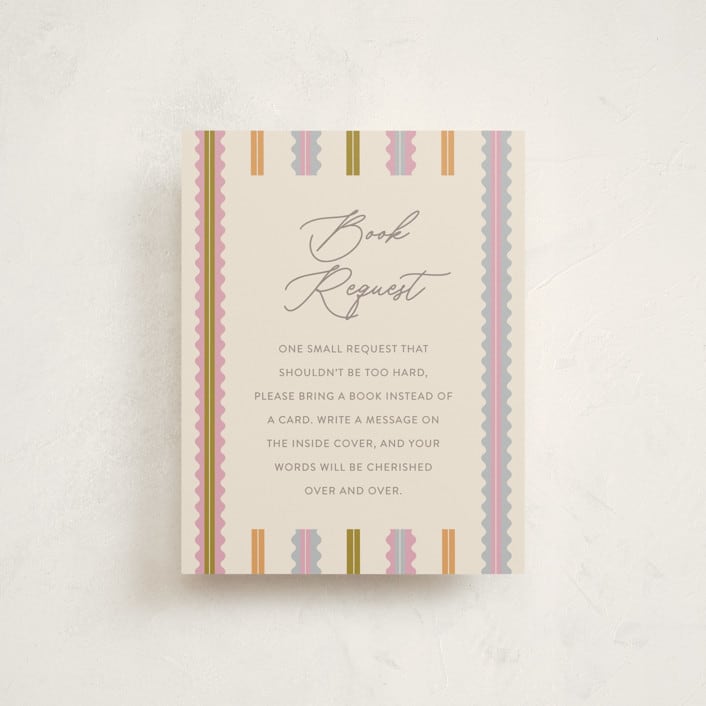 "Swiggle" - Baby Shower Insert Cards in Vanilla by Pixel and Hank - Front