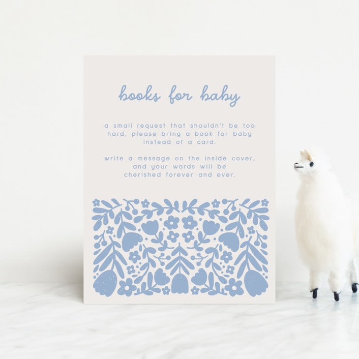 "Tulips" - Baby Shower Insert Cards in Sky by Kelly Watkins - Front