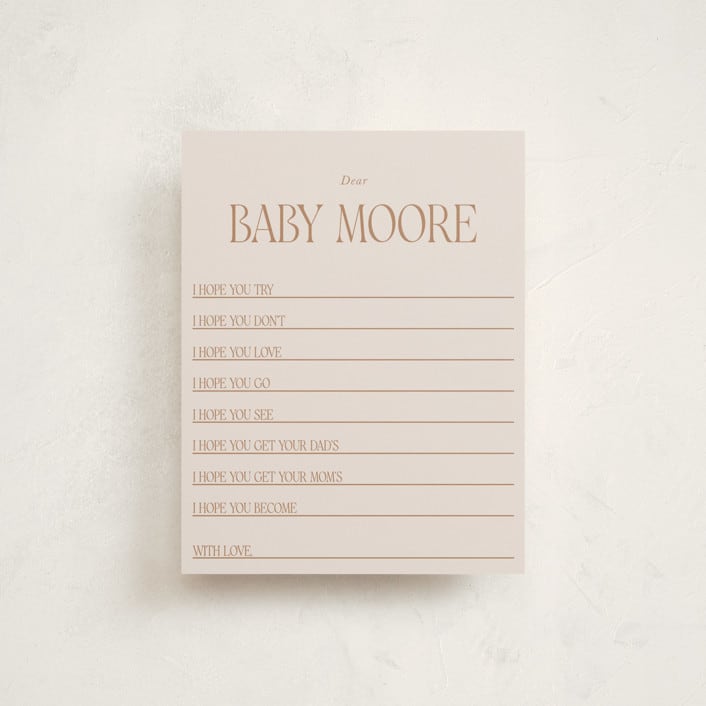 "Waiting for a sibling" - Baby Shower Insert Cards in Sea Fog by Erin Kessler - Front