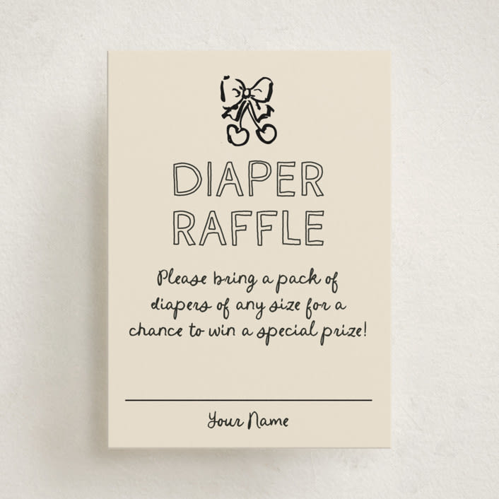 "Bundle of Joy Sketches" - Baby Shower Mini Insert Cards in Onyx by Cass Loh - Front