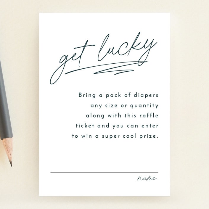 "Like a shower but cooler" - Baby Shower Mini Insert Cards in Spruce by Lea Delaveris - Front