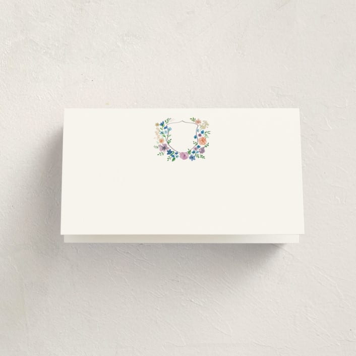 "wildflowers crest" - Fill-in Place Cards in Lavender by Cass Loh - Blank Front