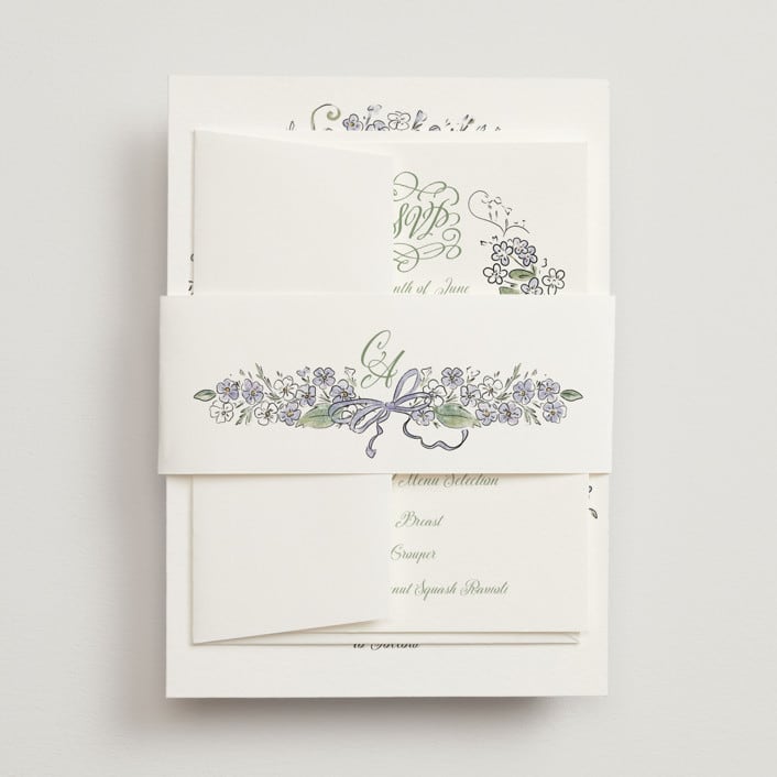 "Forget Me Nots" - Belly Bands in Violet by Jenna Holcomb - Assembled with Invitation