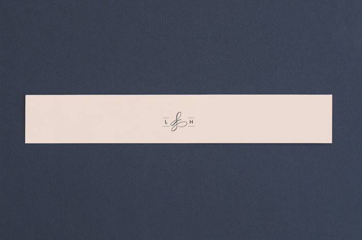 "Twirl Monogram B" - Belly Bands in Blush by Ariel Rutland - Assembled with Invitation