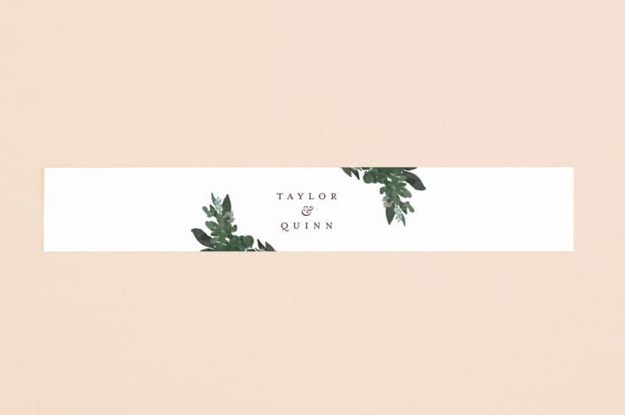"Foliage Wreath" - Belly Bands in Evergreen by Grace Kreinbrink - Assembled with Invitation