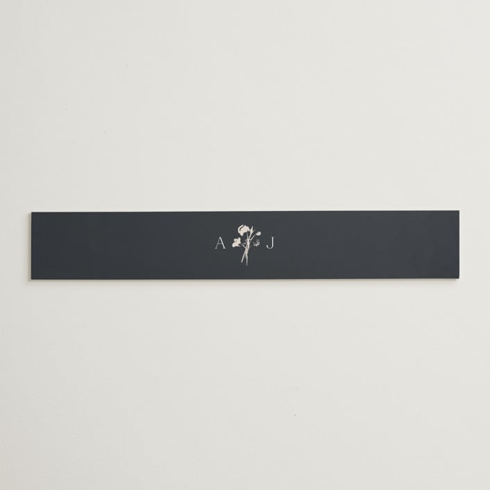 "Floral Monogram" - Belly Bands in Champagne by Lindsay Megahed - Assembled with Invitation