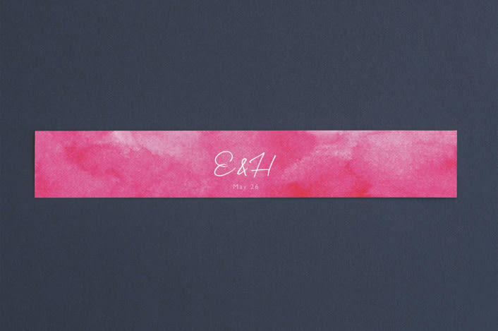 "Skyline San Francisco Wedding Invitations" - Belly Bands in Magenta by Laura Condouris - Assembled with Invitation