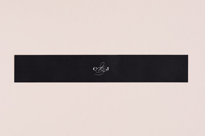 "Wedding Plaid" - Belly Bands in Obsidian by Jill Means - Assembled with Invitation