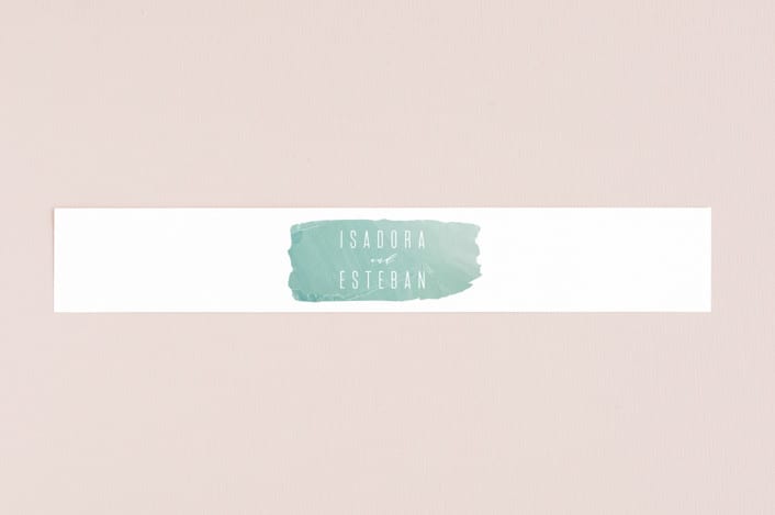 "Painted Sea" - Belly Bands in Seafoam by Hooray Creative - Assembled with Invitation