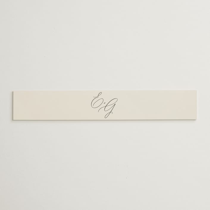 "Scripted Names" - Belly Bands in Ecru by Hooray Creative - Assembled with Invitation
