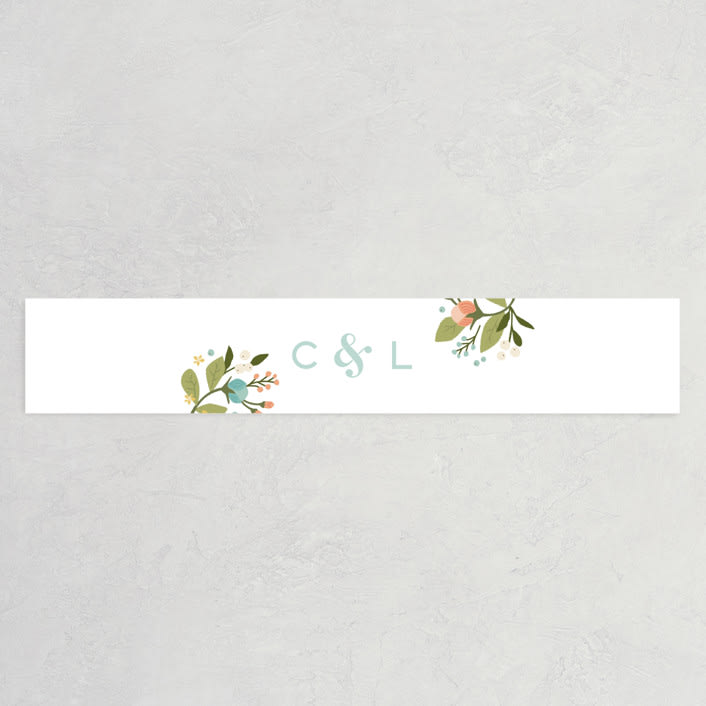 "Floral Ampersand" - Belly Bands in Sea Breeze by Jennifer Wick - Assembled with Invitation